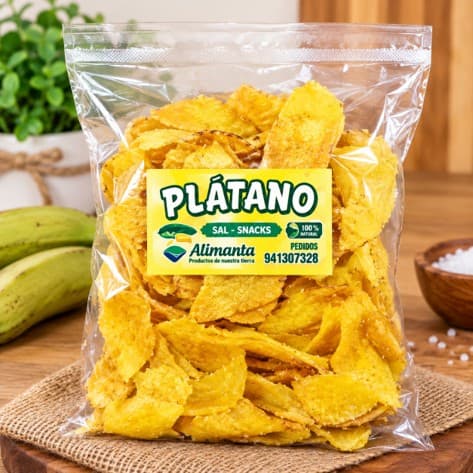 Chifles salados de plátano