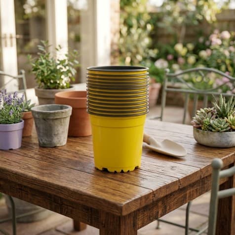 Macetero amarillo