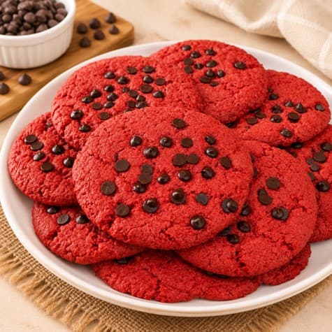Galletas Red Velvet con Chispas de Chocolate